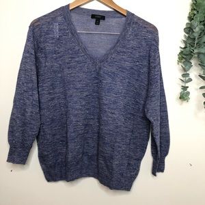 JCrew Heather Vneck Sweater Linen Blend